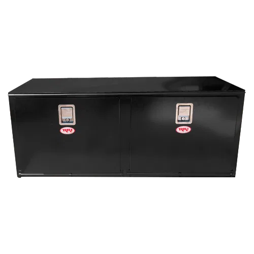 H602424-2 – RKI Tool Box, Underbody Dual Lid Powder Coated Black Steel 60 Inch Length x 24 Inch Width x 24 Inch Heigh...